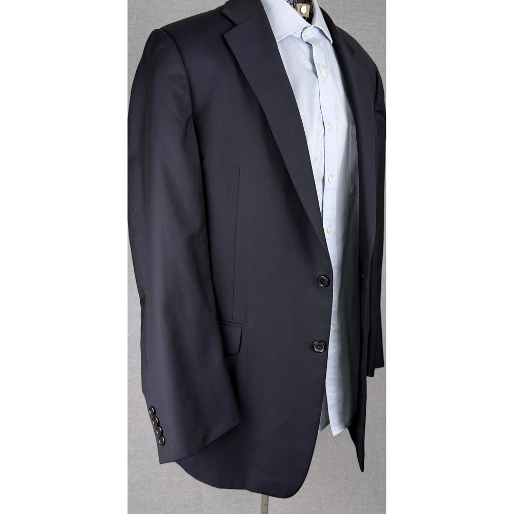 Hickey‎ Freeman Loro Piana Wool Blazer Navy Blue Madison 43 Long 2-Button Jacket